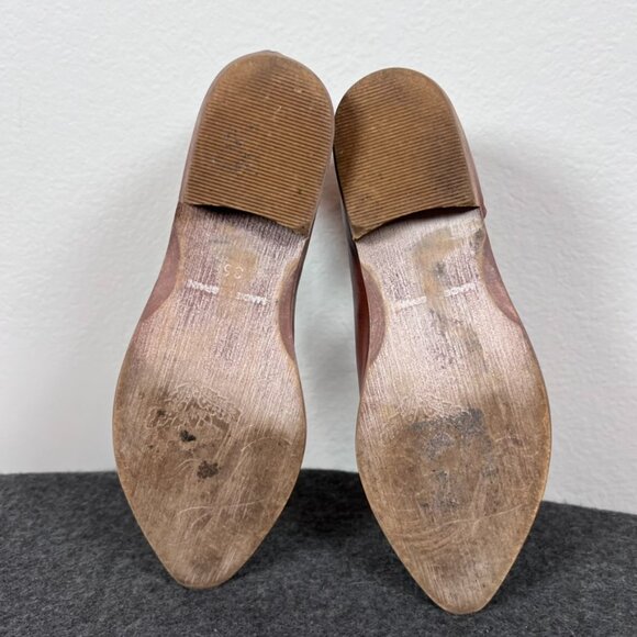 Free People Flat Leather Royale Half D'Orsay Brown Shoes EU 36 US 6 Minimal - Picture 4 of 6
